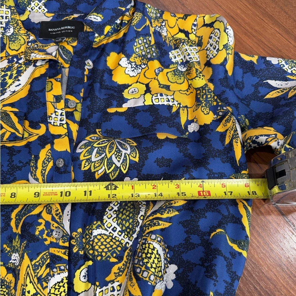 NWOT Banana Republic Limited Heritage Blue Gold Print 100% Silk Romper Sz 0 - Picture 5 of 9